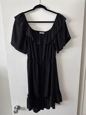 Socialite Black Ruffle Mini Dress Barely Worn Size Large